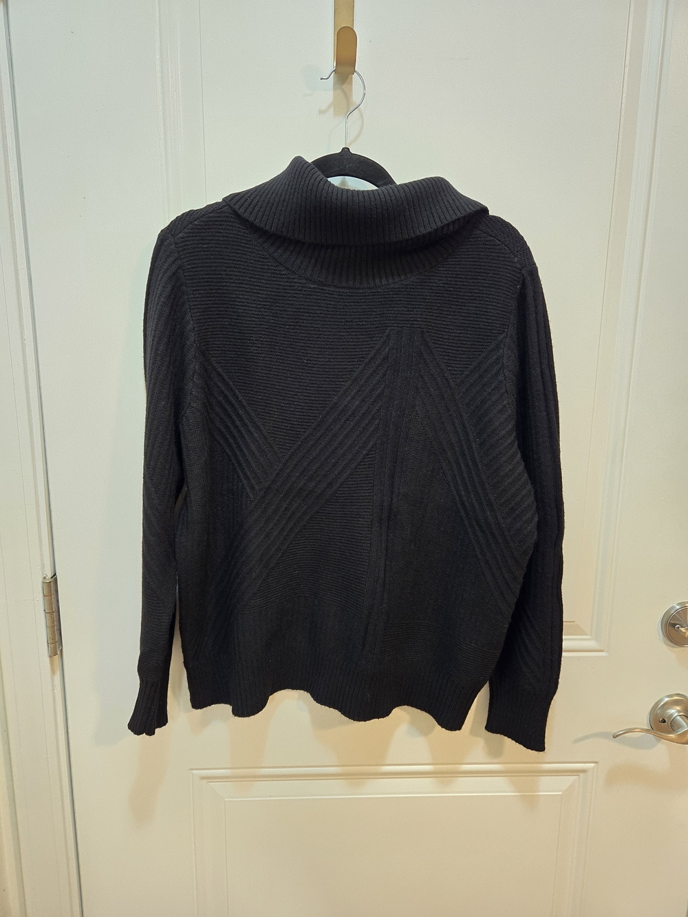 Chico's Black Textured Cowl-Neck Sweater
